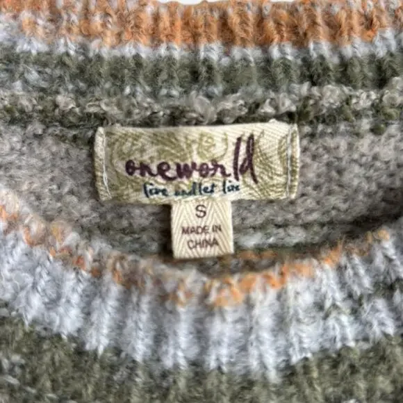 OneWorld Women's Knit Sweater with Contrast Cotton Sleeves - Picture 2 of 6